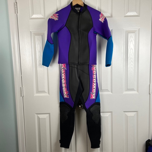 Jet Pilot Kawasaki neoprene jet ski wet suit 2 piece, youth 10 - Picture 1 of 15